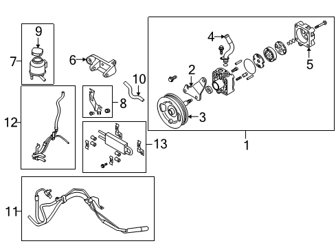 2008 Infiniti EX35 P/S Pump & Hoses, Steering Gear & Linkage Connector-Inlet Diagram for 49161-EG000