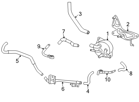 2010 Nissan Cube Trans Oil Cooler Hose - Water Diagram for 14055-1FJ1A