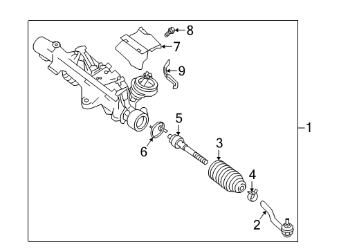 2021 INFINITI QX50 Steering Column & Wheel, Steering Gear & Linkage Clamp-Boot Diagram for 48054-5NA0A