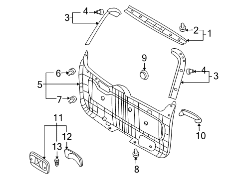 2008 Hyundai Entourage Bulbs Panel Assembly-Tail Gate Diagram for 817504D000CS