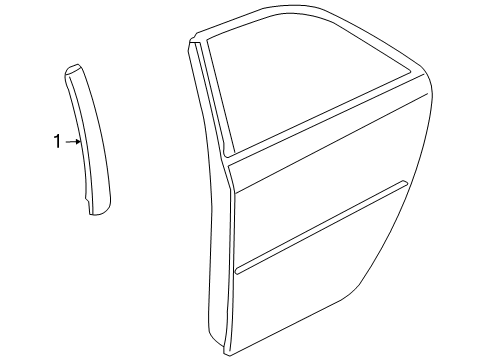 2007 Cadillac STS Exterior Trim - Rear Door Applique Diagram for 15937024