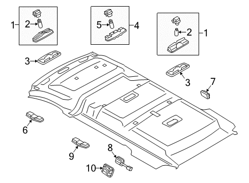 2016 Ford Transit Connect Overhead Lamps Reading Lamp Assembly Diagram for AM5Z-13776-EA