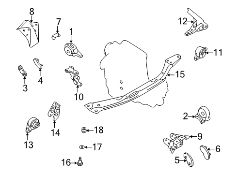 1998 Nissan Altima Engine & Trans Mounting STOPPER-Engine Mounting Diagram for 11215-0Z001
