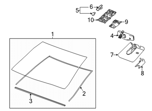 2021 Cadillac CT4 Glass - Windshield Sensor Diagram for 84748631