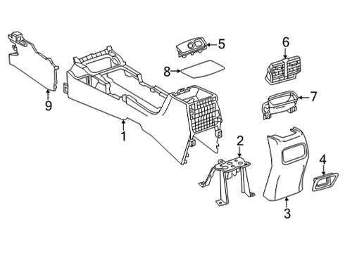 2022 Toyota Corolla Cross Center Console Rear Panel Diagram for 58923-0A110-C0