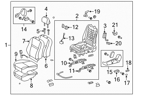2013 Toyota Corolla Driver Seat Components Seat Back Pad Diagram for 71552-12600