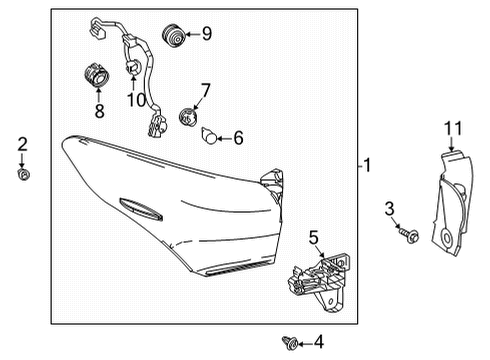 2020 Toyota Highlander Bulbs Tail Lamp Assembly Diagram for 81550-0E230
