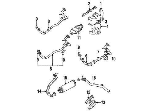 1989 Isuzu Amigo Exhaust Components Gasket Exh Pipe To Diagram for 8-97381-456-0