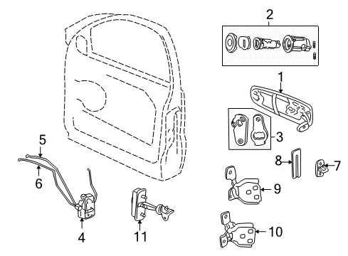 2002 Jeep Grand Cherokee Front Door - Lock & Hardware Arm-Front Door Diagram for 55135591AC