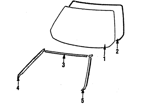 1986 Toyota MR2 Cowl & Windshield - Glass & Hardware Motor And Bracket Assy, Windshield Wiper Diagram for 85120-17021