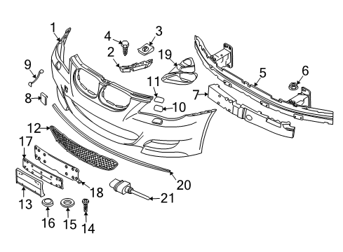2010 BMW M5 Front Bumper Support, Side Panel Front Left Diagram for 51117895735