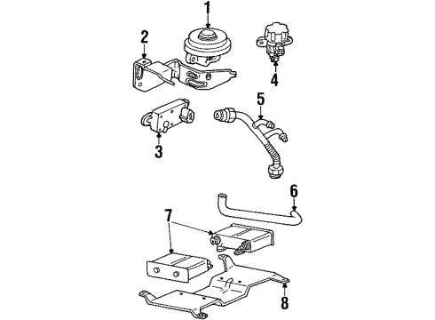 1998 Mercury Mountaineer Emission Components EGR Tube Diagram for F77Z-9E470-BA