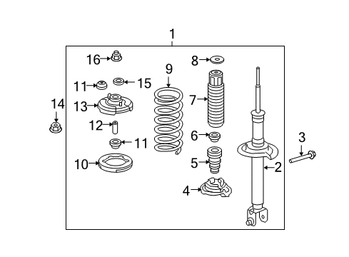 2010 Honda Accord Struts & Components - Rear Shock Absorber Assembly, Left Rear Diagram for 52620-TA1-A05