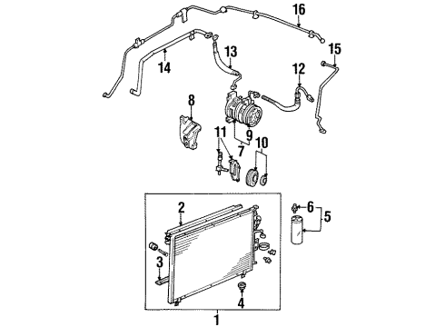 1995 Isuzu Rodeo Air Conditioner Hose, Flexible Diagram for 8-97086-211-1
