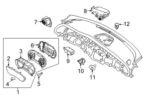 2018 Kia Stinger Switches Cluster Assembly-Instrument Diagram for 94011J5200