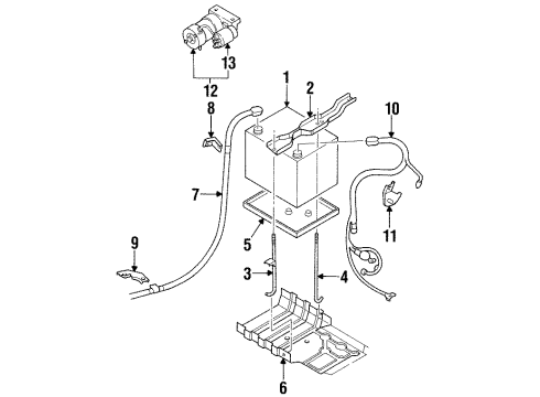 1999 Acura SLX Battery Starter (Reman) Diagram for 2-91276-234-0RM