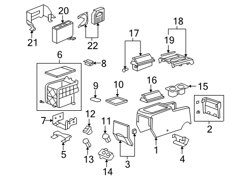 2009 Honda CR-V Center Console Console, Center *YR327L* (PEARL IVORY) Diagram for 83401-SWA-J01ZC