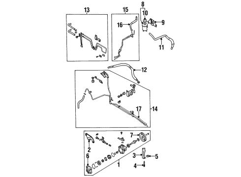 1997 Infiniti I30 P/S Pump & Hoses, Steering Gear & Linkage, Speed Sensitive Steering Power Steering Hose & Tube Set Diagram for 49710-0L800