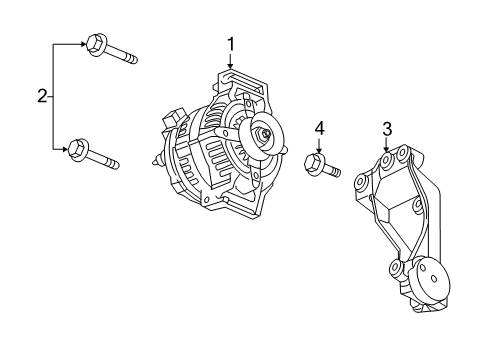 2007 Cadillac SRX Alternator Mount Bracket Diagram for 12604539