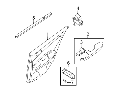 2014 Nissan Maxima Rear Door Weatherstrip-Rear Door Inside, LH Diagram for 82835-9N00A