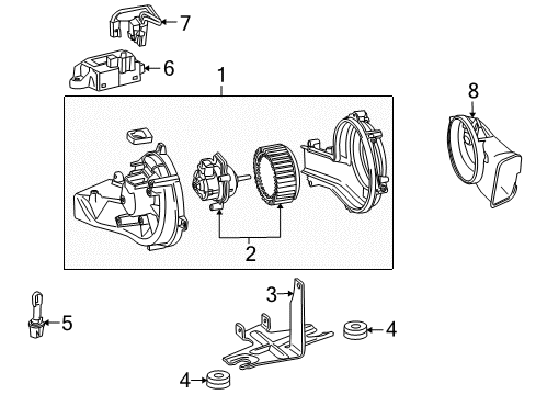 2010 Cadillac SRX Blower Motor & Fan Wire Diagram for 25884819