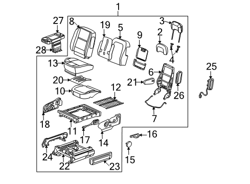 2006 Buick Terraza Front Seat Components Support Diagram for 89043100