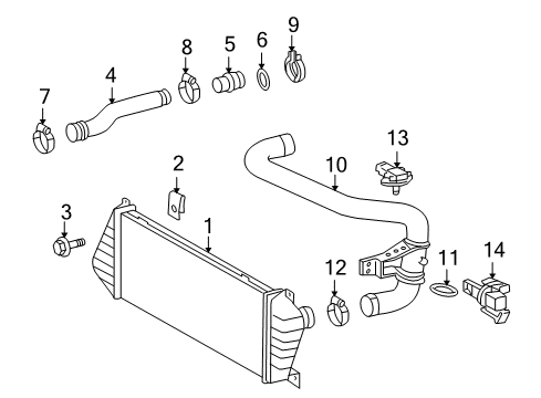 2004 Dodge Sprinter 3500 Intercooler Cooler-Charge Air Diagram for 5119997AA