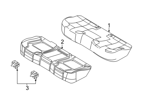 2014 Ford Police Interceptor Sedan Rear Seat Components Seat Cushion Pad Diagram for DG1Z-54600A88-A