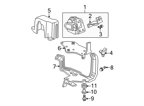 2004 Acura MDX Cruise Control System Bracket, Accelerator Pedal Sensor Diagram for 37976-RDJ-A01