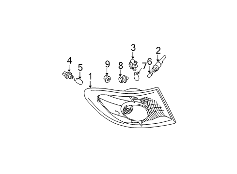 2003 Lexus ES300 Bulbs Cord, Rear Combination Diagram for 81555-33280