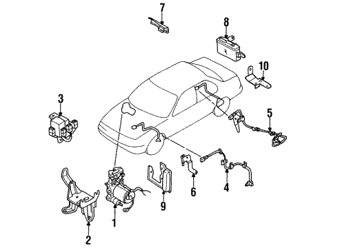 1992 Nissan NX ABS Components Relay Assy-Actuator Diagram for 47605-65Y00
