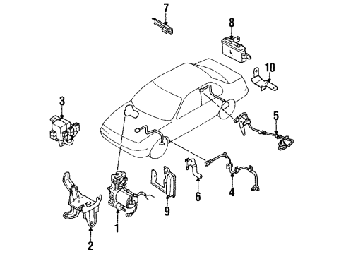 1992 Nissan NX ABS Components Sensor Assembly-Anti SKID, Front RH Diagram for 47910-58Y00