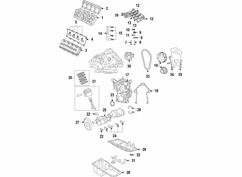 2017 Ram 3500 Engine Parts, Mounts, Cylinder Head & Valves, Camshaft & Timing, Oil Pan, Oil Pump, Crankshaft & Bearings, Pistons, Rings & Bearings, Variable Valve Timing Engine Camshaft Diagram for 53022314AD