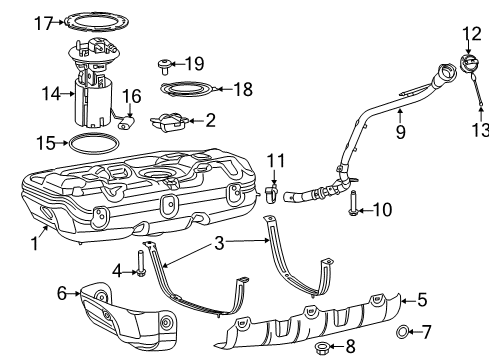 2017 Ram ProMaster City Senders Fuel Pump Module/Level Unit Diagram for 68268800AA