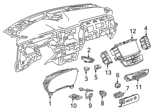 2022 Buick Enclave Cluster & Switches, Instrument Panel Headlamp Switch Diagram for 84867416