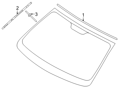 2014 Hyundai Genesis Coupe Reveal Moldings Bracket-Wind Shield Molding Mounting, RH Diagram for 86139-2M000
