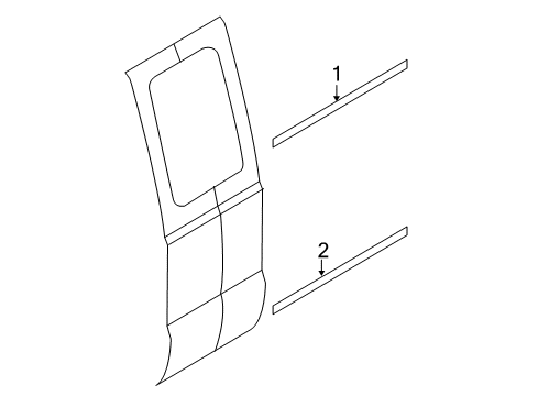 2008 Ford F-250 Super Duty Exterior Trim - Rear Door Body Side Molding Diagram for 8C3Z-2625532-CPTM