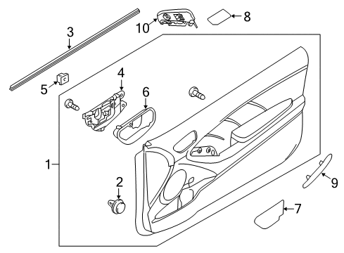 2014 Kia Forte Koup Front Door WEATHERSTRIP-Front Door Belt Inside Diagram for 82231A7200