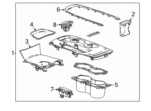 2022 Chevrolet Malibu Center Console Shift Indicator Diagram for 84646274