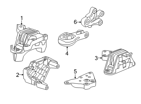 2014 Cadillac ELR Engine & Trans Mounting Bracket Asm-Trans Rear Mount Diagram for 20877918