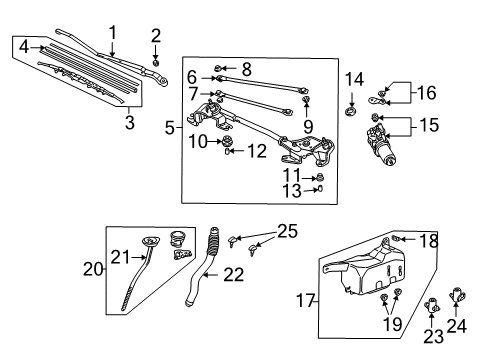 2006 Acura RSX Wiper & Washer Components Link Assembly A Diagram for 76520-S5A-A01