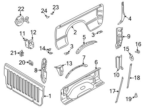 2004 Dodge Ram 1500 Front & Side Panels Screw-Oval Head Diagram for 6101718