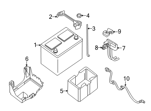 2018 Nissan NV2500 Battery Cable Assy-Battery Earth Diagram for 24080-9JJ0A