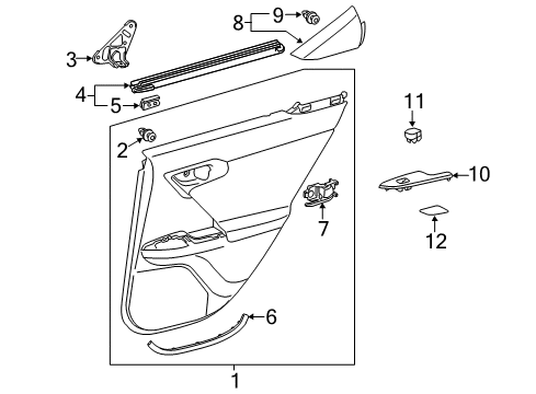 2016 Lexus CT200h Front Door WEATHERSTRIP, Rear Door Diagram for 68174-76020