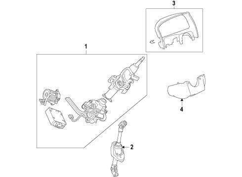 2008 Saturn Vue Steering Column, Steering Wheel & Trim Column Asm, Steering (Repair) Diagram for 19257207