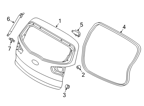 2015 Kia Sportage Tail Gate Panel Assembly-Tail Gate Diagram for 737003W010