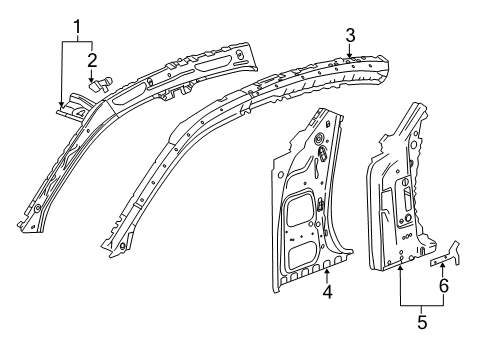 2013 Cadillac ATS Hinge Pillar Inner Windshield Pillar Diagram for 23489604