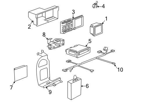1998 BMW 750iL Electrical Components Support Bracket, Navigation Computer Diagram for 65908369053