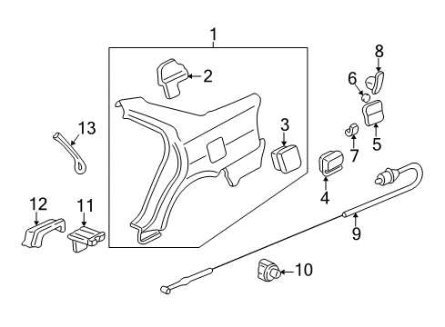 2003 Acura TL Quarter Panel & Components, Exterior Trim Adapter, Fuel Cap Diagram for 63915-S0K-A00ZZ