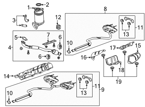 2015 Chevrolet Impala Exhaust Components Muffler & Pipe Diagram for 23289826